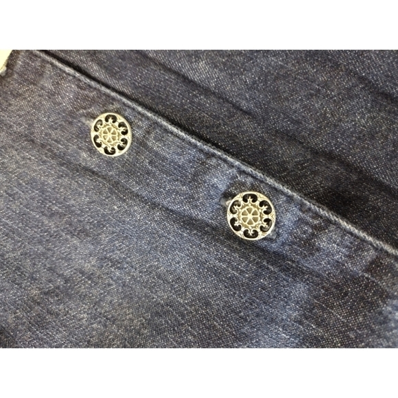 Christopher & Banks vintage dark blue blouse with raised trim details - Picture 10 of 12